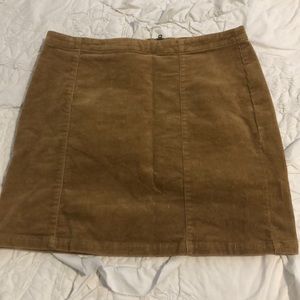 Corduroy suede mini skirt